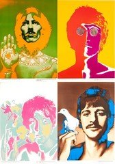 Beatles Set of 4 Posters Richard Avedon 1967 Original Printing Linen Stern