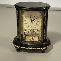 Beautiful 1967 Schatz 8-day Carriage Skeleton Desk Mantel Clock Germany Working