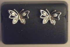 Beautiful 925 Sterling Silver  0.75 CTW Moissanite Butterfly Stud Earrings!