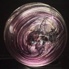 Beautiful Contemporary 3 Circle Marble Purple Large Size Studio Art Glass