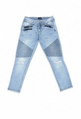 bebe Women's Light Wash Distressed Skinny Jeans Slim Fit 5-Pocket Zipper