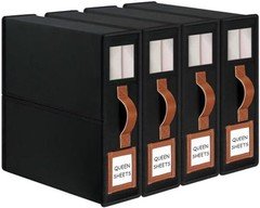  Bed Sheet Organizers and Storage with Handle - Foldable Sheet 4 Pack Black