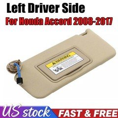 Beige/Tan Left Driver Side Sun Visor w/Light & Mirror For Honda Accord 2008-2017