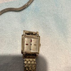 Benrus Vintage Women's Rectangle Manual Mechanical Watch Gold Bracelet Gem