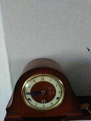 BENTIMA PERIVALE  LONDON WESTMINSTER CHIME 8 DAY MANTLE CLOCK WORKING KEY V G C