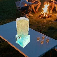 Beverage Dispenser with Ice-Blue LED Light Party Drink Dispenser Large Capacity