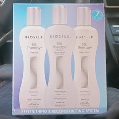 BioSilk Silk Therapy System Shampoo Conditioner Leave-In 7 fl oz Paraben-Free
