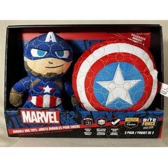 Bite Force Marvel Captain America & Shield 2 Pack Built With Kevlar Dog Toys