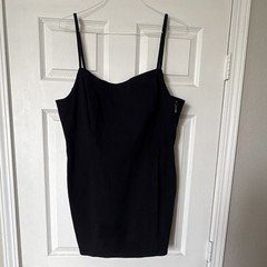 Black Denim Mini Dress - XL