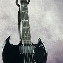 Black electric guitar Cross Inlays chrome hardware in stock free shipping