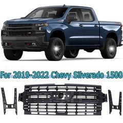 Black Front Bumper Grille Assembly For 2019-2022 Silverado 1500 84493306