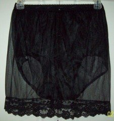BLACK Sheer SLIP & PANTY COMBO - Men & Women * 28-42 Waist * Slip Length 18" **
