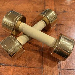 Blogilates Dumbbells Gold 10 Lb Weights Pair Rare Discontinued
