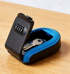 Blue Frosted ABS Plastic Indoor and Outdoor Wall Mounted Key Storage Key Box