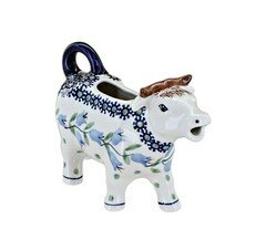 Blue Rose Polish Pottery Tulip Cow Creamer