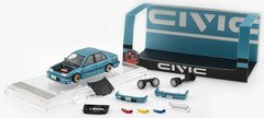 BM Creations 1991 Honda Civic EF2 - LHD - Custom Blue 1:64 Diecast Car 64B0472