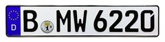 BMW European German License Plate