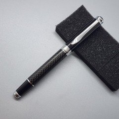 BMW Rollerball Pen Black Carbon Fiber Cross Hatch Black Vehicle Promo HEAVY Pen
