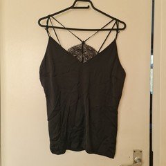 BNWT Next Black Cami with Lace Detailing, UK Size 18