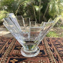 Bohemia Czech Crystal 10" Flared Skyscraper Metropolitan Centerpiece Bowl * XLNT