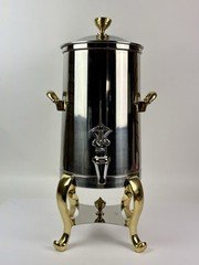 Bon Chef 1.5  Vacuum Insulated Gallon Dispenser Coffee Urn Stainless Steel Brass