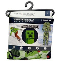 Boys Cuddl Duds Minecraft Thermal Underwear Set Warm Essentials Size Large 10/12