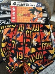 Boys Dragon Ball Z Boxer Briefs 4 Pairs Size XS (4-5)