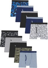 Boys' Underwear Boxer Briefs or Briefs Pack, 8 or 12 Pack, Cotton Stretch Underw