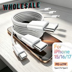 Braided USB C to USB C Cable Type C Cord For Apple iPhone Air iPad 17 16e 15 Lot