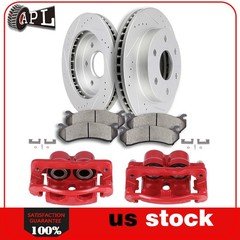 Brake Rotors Calipers And Ceramic Pads Front For Cadillac Escalade ESV EXT
