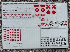 Brand New 40k Dark Angels Transfer sheet Decals 2024 Infantry, Vehicle, Chapters