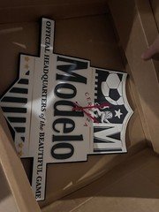 Brand new Modelo foam soccer clock
