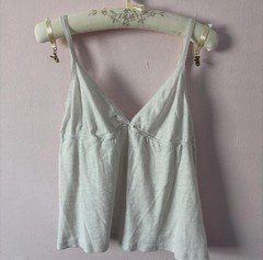 Brandy Melville White Cotton Knit Camisole Tank Top Stretch Solid One Size