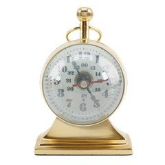 Brass Magnifying Lens Dome 4" Quartz Table Desk Clock Office Desk Decor
