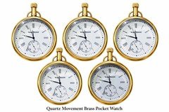 Brass Pocket watch With Chain 2"Inch Collectible Gift Watch
