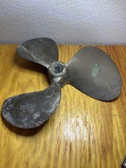 Brass Propeller 10” Marked With Numerous Numbers 