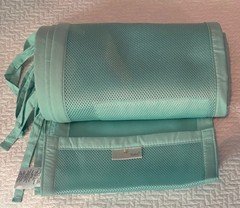 Breathable Baby Mesh Crib Liner Aqua Blue
