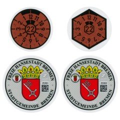 Bremen Germany License Plate Complete Sticker Set