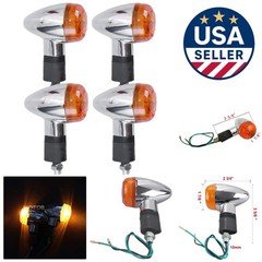 Bright Amber 12V Motorcycle LED Turn Signal Lights - Stylish Blinker Set of 4