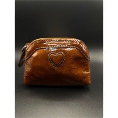 Brighton Brown Patent Leather Heart Coin Pouch