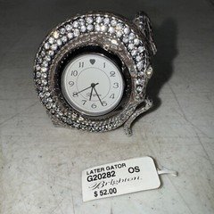 BRIGHTON Later Gator Alligator Croc Swarovski Crystal Desk Clock Needs Battery