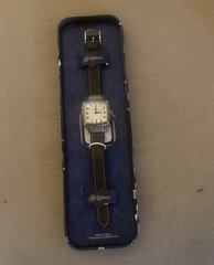 Brighton Orchard Women’s Quartz Rectangular Silver Watch Brown Leather Strap Box
