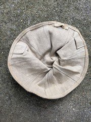 British Army WWII Large Tan Canvas Wash Basin Vintage Military