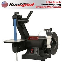 Bucktool Low Speed Bench Belt Grinder Combo, 1/3 HP belt sander knife sharpener