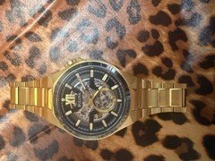 Bulova 98A178 Maquina Analogue Automatic Skeleton Men's Gold Watch