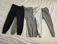 Bundle of 4 Abercrombie Kids A&F Essentials Fleece Joggers Size 7/8 Gray Black