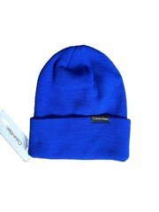 Calvin Klein Foldover-Cuff Double-Layered Beanie Women's One Size Blue