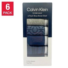 Calvin Klein Youth Boys Boxer Brief Underwear, size M 8/10 (6 Pack) - NWT