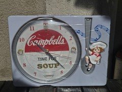 Campbell Soup Branded Wall Clock With Spoon Pendulum Original Campbell Soup Girl