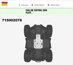 Can-Am OEM Renegade Central Skid Plate Kit- 715002078